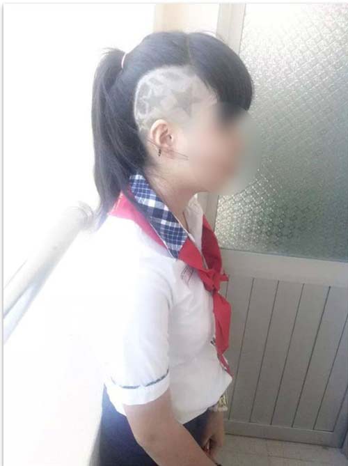 Nữ sinh cấp 2 Đồng Nai gây chú ý với kiểu tóc lạ