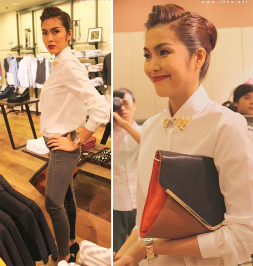 chi quan jeans + ao so mi, ha tang van toa sang! - 4